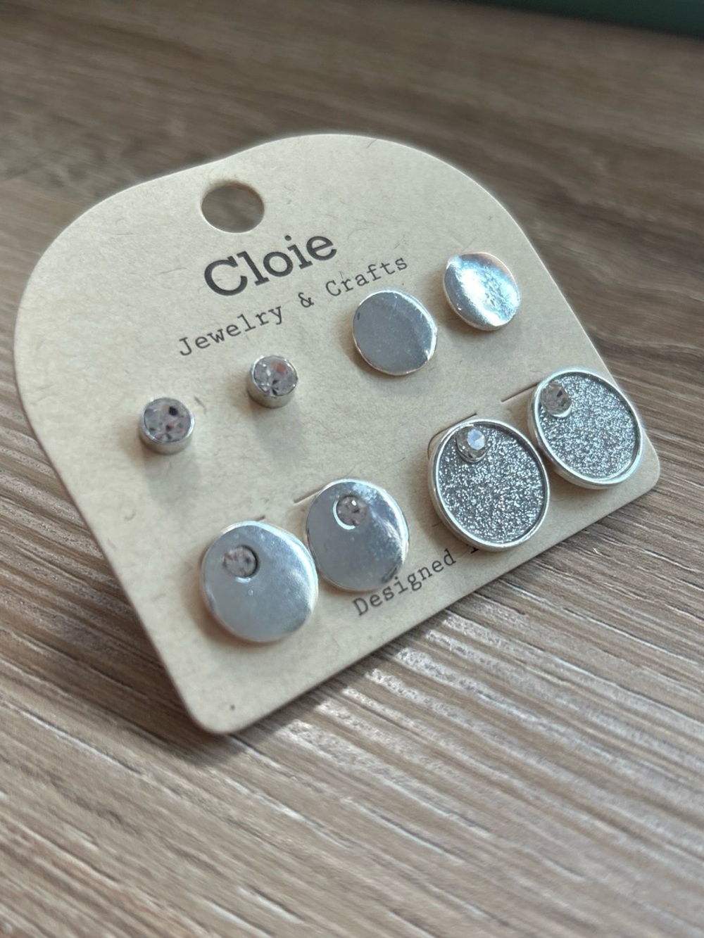 Cloie Silver Stud Earring Set - 4 Pairs